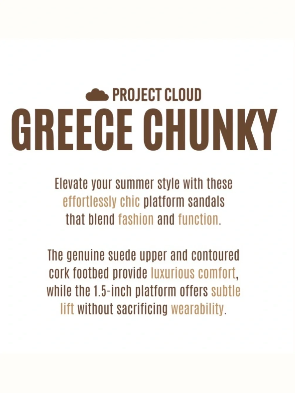 Project Cloud Greece Chunky Chestnut Suede Double-Buckle Sandals Women’s 11
